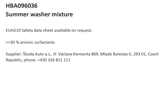 Letni płyn do spryskiwaczy