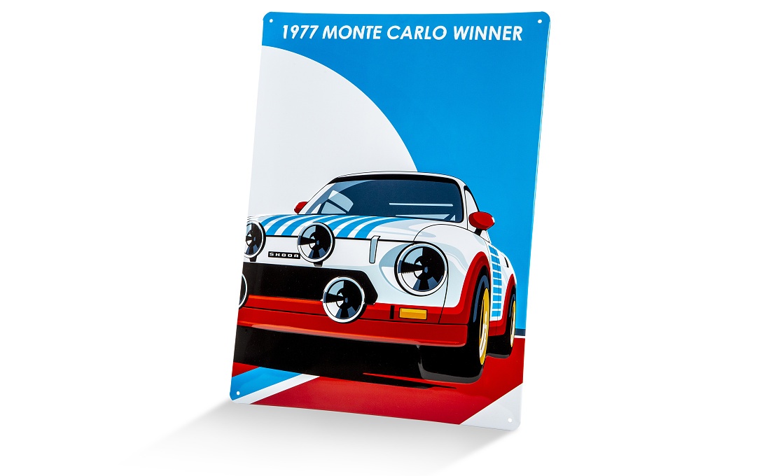 Blaszany znak Škoda Icons z motywem Škoda 130 RS